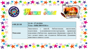 Тема недели с 21.10 - 27.10 "Библиотека" Тема недели с 21.10 - 27.10 "Библиотека".