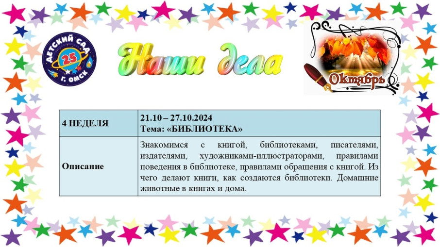 Тема недели с 21.10 - 27.10 "Библиотека" Тема недели с 21.10 - 27.10 "Библиотека".